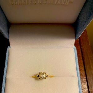Charles and Colvard .6mm rose cut ring